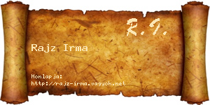 Rajz Irma névjegykártya