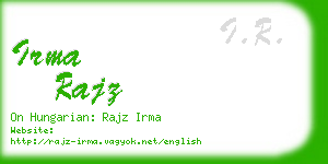 irma rajz business card